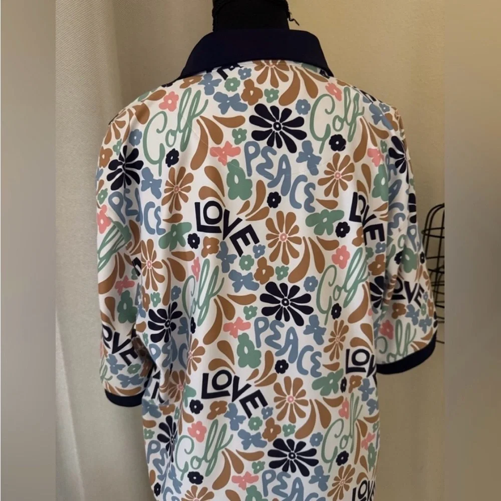 Smith & Quinn Golf Polo Shirt Large Colorful Print Performance Men’s